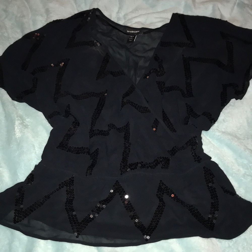 Lane Bryant sheer wrap front blouse